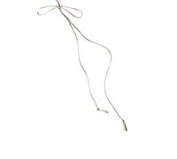 Arecobticy Elegante collana con ciondolo a forma di fiocco, collana lunga, catena moderna, adatta per varie occasioni alla moda da donna lunga