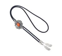 Arecobticy Elegante cravatta Lariat con ciondolo in pietra intagliato cravatta collana western cool lariat costume decente cowboy bolo, A, Taglia unica