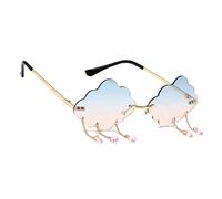 Arecobticy Punk Nuvole E Nappe Occhiali Da Sole Trendsetters Per Abito Vacanza Telaio Senza Cornice Tonalità Rock Frameless Montatura Unisex Nuvola Forma Occhiali, A
