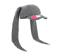 Arecobticy Trendy 2000 Conigli Orecchio Cappello Da Baseball Classico Striscia Sole con Cuori Patch per Subculturale Donne Adolescenti Uso quotidiano Donne Moda, Nero , Taglia unica