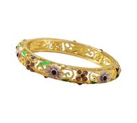 Arecobticy Unico simbolo di trifoglio smaltato a olio realizzato in lega di moda etnica che rappresenta il ciondolo a forma di quadrifoglio della fortuna, Misura unica, come descritto