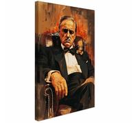 AREDE Quadro decorativo da parete su tela, motivo: il padrino Marlon Brando Art Decor per soggiorno, camera da letto, immagine moderna, 90 x 60 cm, pronta da appendere
