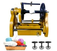 Aredwhiterui Avvolgitore Automatico per Tessitura del Filato, Strumento per Torcere La Fibra di Lana Domestico 800RPM- Commutazione avanti/Indietro + velocità Continua + capacità 120g, 3 Bobine,Gold