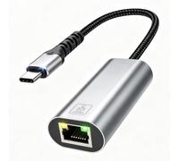 Areicuwo Adattatore da USB C a Ethernet 2,5 G, adattatore Ethernet per laptop, filo intrecciato in lega di alluminio, Plug and Play, da tipo C a RJ45, adatto per MacBook Pro/Air, XPS, iPad, per iPhone