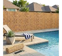Arella Bamboo da Esterno, Canniccio Naturale Frangivista per Balcone e Giardino, Stuoia Ombreggiante Arrotolabile, Copertura Privacy Terrazza 80x300cm 120x500cm 180x1000cm(Naturale,120x450cm)