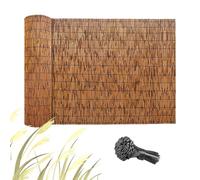 Arella Bamboo da Esterno, Frangivista Recinzione, Protezione Solare Stuoia Bamboo, Recinzioni in Cannette per Copertura Recinzione Giardino Ringhiera Balcone(50 * 1200cm)