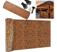 Arella Bamboo da Esterno, Frangivistas Balcone e Giardino, Canniccio in Canne di Bambù Naturale, Recinzione Ombreggiante Decorativa, Resistente alle Intemperie(Marrone,H100xL400cm)
