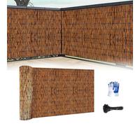 Arella Bamboo da Esterno, Recinzione Frangivista per Balcone e Copri Ringhiera, Canniccio Naturale Ombreggiante per Privacy, Stuoia Arrotolabile in Canna Per Giardino Terrazza(Marrone,100x90cm)