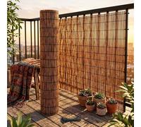 Arella in Canna Naturale Canniccio Bambù 153x305 cm, Stuoia Frangivista e Ombreggiante per Recinzione Esterno, Giardino Balcone Terrazza(Marrone,122x610cm(4x20ft))