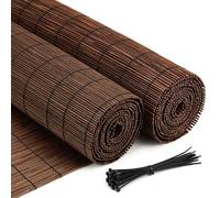 Arella in Canna Naturale Canniccio Frangivista per Giardino Balcone, Carbonizzato Ø 6-10mm, Stuoia Ombreggiante, Rilegata con Filo Nylon Resistente, Recinzione 1.2x5m(Marrone,122x914cm(4x30ft))