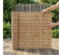 Arella in Canna Naturale Carbonizzata, Recinzione Frangivista Privacy per Giardino Balcone Terrazzo, Stuoia Ombreggiante Bamboo con Filo in Nylon Robusta, 1,83x4.33 m(Naturale,2.13 m H x 3.20 m L)