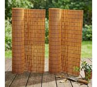 Arella in Canna Naturale Pelata, Canniccio Frangivista per Giardino e Balcone, Rilegata con Filo Nylon Resistente, Ombreggiante Decorativa, Diametro 6-10mm(Marrone,2.44 m H x 12.80 m L)