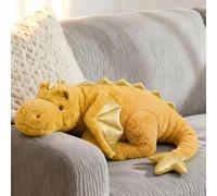 ARELUX Peluche grande a forma di drago, 94 cm, morbido pterosauro giallo, con ali e ali, per amici e familiari
