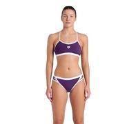 Arena Bikini da Donna Performance Icons Solid Cross Back, Prugna/Bianco, 28