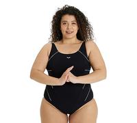 Arena Bodylift, costume intero da donna Jewel B-Cup Plus Size, modellante, con ali sulla schiena, per controllo della pancia, nero/bianco