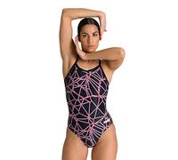 Arena Carbonics PRO Light Drop Back MaxLife One Piece Swimsuit, Black - Red, 24