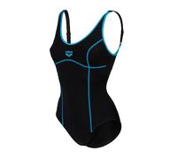 ARENA Clip Tania Costume da Bagno, Nero-Turchese, 46 Donna