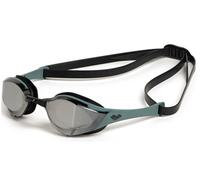 Occhialini da nuoto Arena Cobra Edge nero verde con lenti specchiate grigie.