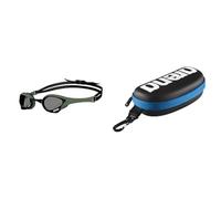 ARENA Cobra Ultra Swipe, Occhialini Unisex Adulto, Smoke-Army-Black, Taglia Unica & Astuccio per Occhialini da Nuoto, Custodia Occhialini, Astuccio Rigido, Goggle Case, Colore Nero