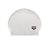 Arena Cuffia da nuoto unisex in morbido lattice II, per donne e uomini, fitness, nuoto, allenamento intensivo, durevole, morbida, elastica, cuffia piatta, bianco/nero