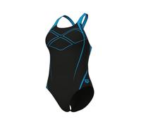 ARENA Feel Graphic Swim PRO Back Costume Intero Donna, Costume Asciugatura Rapida, Costume da Bagno in Tessuto Maxfit Eco, Resistente al Cloro e al Sale con Protezione UV UPF 50+