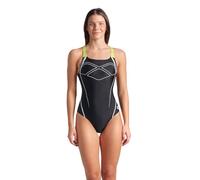Arena Feel Graphic Swim PRO Back Costume Intero Donna, Costume da Bagno ad Asciugatura Rapida, Costume da Bagno Sportivo in Tessuto Maxfit Eco Resistente al Cloro e al Sale con Protezione UV UPF 50+