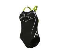 Arena Feel Graphic Swim PRO Back Costume Intero Donna, Costume da Bagno ad Asciugatura Rapida, Costume da Bagno Sportivo in Tessuto Maxfit Eco Resistente al Cloro e al Sale con Protezione UV UPF 50+