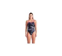 Arena frozen leaves swimsuit black pink women s