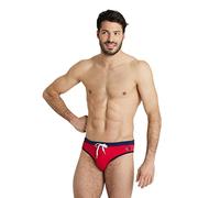 ARENA Fundamentals Borders Costume da Bagno Uomo, Costume Slip Uomo Mare e Piscina ad Asciugatura Rapida, Tessuto Maxfit Resistente al Cloro e al Sale, Protezione UV UPF 50+