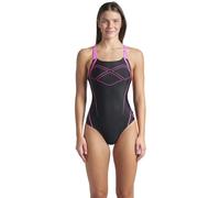 Arena Feel Graphic Swim PRO Back Costume Intero Donna, Costume da Bagno ad Asciugatura Rapida, Costume da Bagno Sportivo in Tessuto Maxfit Eco Resistente al Cloro e al Sale con Protezione UV UPF 50+