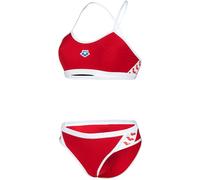 Arena icons bikini cross back rosso/bianco xl - uk38
