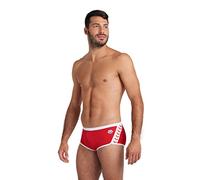 ARENA Icons Solid-Pantaloncini da Uomo a Vita Bassa Costume da Bagno, Rosso-Bianco, 46