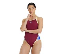 ARENA Icons Super Fly Back Solid Costume Intero Donna, Costume da Bagno ad Asciugatura Rapida, Costume da Bagno Sportivo in Tessuto MaxLife Eco con Massima Resistenza al Cloro e Protezione UV UPF 50+