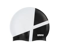 Arena Icons Team Stripe - Cuffia da nuoto unisex in silicone, unisex, per allenamento intensivo, corsa, confortevole, antiscivolo, per nuoto con capelli lunghi, colore: diamante/bianco/nero
