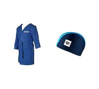 ARENA Kinder Bademantel Zeppelin Light Kids, Accappatoio Bambini, Blu Reale, 110 & Unix II Jr, Cuffia per Bimbi Unisex Junior, Multicolore (Navy-Blue-LightBlue), TU