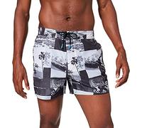 ARENA M Icons Team Stripe Allover Short Man, Black Multi-Black Multi-White, M