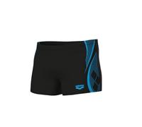 Arena Men's Swim Short Graphic Trunks, Black-Turquoise, 16