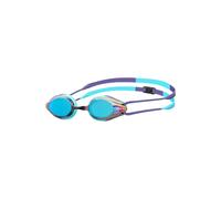 ARENA Tracks - Occhialini da nuoto unisex per adulti, essenziali per nuotatori agonistici, per uomini e donne, con lenti a specchio rivestite anti-appannamento, colore turchese/futuro crepuscolo/acqua