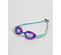 Arena Occhialini da nuoto unisex Python Racing, per uomini e donne, lenti anti-appannamento, lenti non specchiate, con doppia cinghia, blu/fucsia/acqua