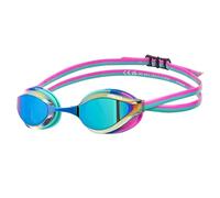 Arena Occhialini da nuoto unisex per adulti Python Racing, per uomini e donne, lenti a specchio anti-appannamento, massimo comfort, doppia cinghia, turchese/acqua/fucsia