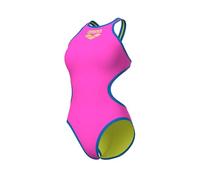 ARENA One Big Logo Costume da Bagno Intero da Donna, Costume da Bagno ad Asciugatura Rapida, Costume Sportivo in Tessuto MaxLife Eco con Massima Resistenza al Cloro e Protezione UV UPF 50+