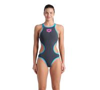 Arena One Big Logo Tech One Back One Piece Construction MaxLife - Tuta da Donna, Asphalt/Turchese, 28