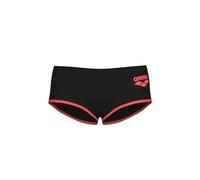 Arena One Men's Big Logo Low-Waist Swim Short Pool Practice Athletic Swimsuit Costume a Pantaloncino, Nero/Rosso Fluo, 46 Uomo