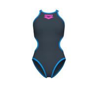 ARENA One Women's Big Logo Swimsuit Costume Intero, Asfalto/Turchese, 36 Donna