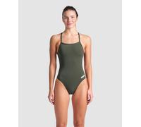 ARENA Solid Challenge Team Costume Intero Donna, Costume Donna ad Asciugatura Rapida, Costume da Bagno Sportivo in Tessuto MaxLife Eco Resistente al Cloro, Protezione UV, Tessuto Frontale Foderato