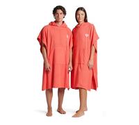 ARENA Poncho unisex in cotone morbido con cappuccio con tasca frontale, facile da cambiare, caldo e confortevole, per spiaggia, piscina o surf, calypso corallo/bianco, S-M