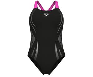 Arena Poseidonia Swim Pro Back Costume Nero/Rosa Shock S - UK32