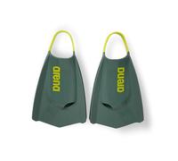 Arena Powerfin Pro II - Pinne unisex per adulti, in silicone, a lama corta, piede destro/sinistro personalizzabile, verde salvia/giallo (Arctic Lime), misure: 42,5-43,5