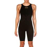 Arena Powerskin Carbon Air² Women's Open Back Racing Swimsuit, Black/Black/Gold, 34