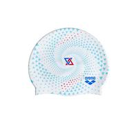 Arena Print 2 - Cuffia da nuoto in silicone, unisex, per adulti, donne e uomini, per allenamento intensivo, confortevole, antiscivolo, per capelli lunghi, colore bianco